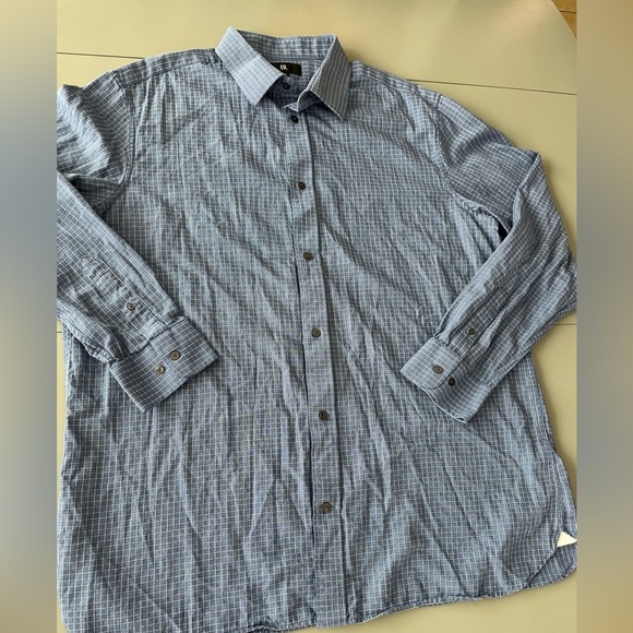 [XXL]Banana Republic Blue Check TAILORED SLIM COTTON-CASHMERE DRESS SHIRT - Picture 2 of 8